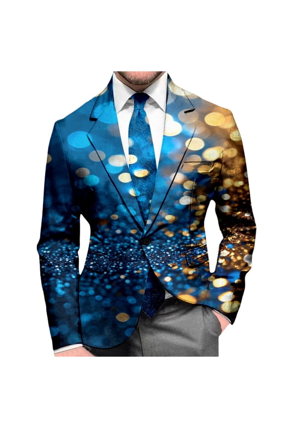 Carnival Suit Jacket for Men Casual Mens Blazer Fashion Graphic One Button Elegant Slim Fit Dress Jacket for Performance,Prom,Wedding