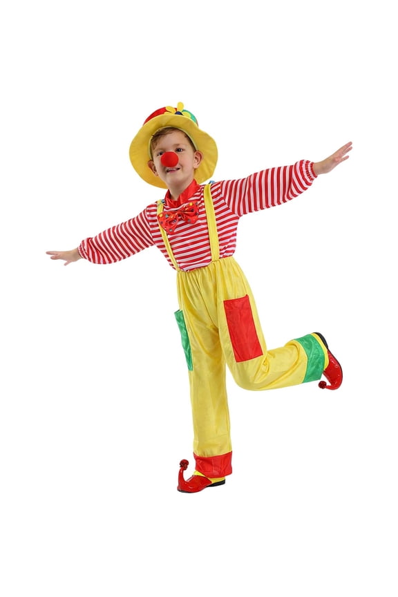 Carnival Toddler Boys Clown Dress Up Colorful Dot Tops Pants With Hat Funny Party Stage Performance Outfits