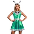thumbnail image 1 of CONZONE Carnival Womens Aliens Dress Up Fashion Dress With Headwear Funny Party Stage Performance Outfits, 1 of 4