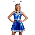 thumbnail image 1 of CONZONE Carnival Womens Aliens Dress Up Fashion Dress With Headwear Funny Party Stage Performance Outfits, 1 of 4