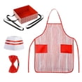 thumbnail image 1 of CONZONE Carnival Womens Chef Dress Up Casual Striped Apron Bowtie And Hat Outfit Funny Party Stage Performance Clothes, 1 of 4