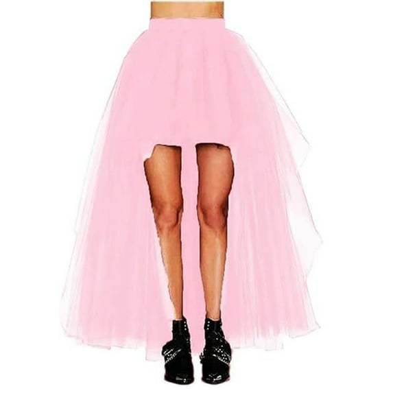 CONZONE Carnival Womens Tulle Maxi Skirt Solid Color A Line High Waist Mesh Tutu Skirts for Funny Festival Stage Performance