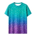 thumbnail image 1 of CONZONE Child Kids Boys Tee Shirts Short Sleeved Graphic Print Crew Neck Summer Fashion Comfort Tops Blue Size 6-7 Years, 1 of 4