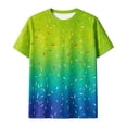 thumbnail image 1 of CONZONE Child Kids Boys Tee Shirts Short Sleeved Graphic Print Crew Neck Summer Fashion Comfort Tops Green Size 10-11 Years, 1 of 4