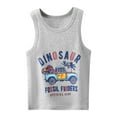 thumbnail image 1 of CONZONE Children Boys T Shirt Graphic Print Crew Neck Sleeveless Summer Comfortable Tee Grey Size 6-7 Years, 1 of 3