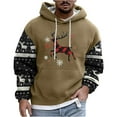 thumbnail image 1 of CONZONE Christmas Men's Hoodies Xmas Deer Hoodie for Men Graphic Long Sleeve Pullover Hooded Sweatshirt Soft Fall Winter Sweatshirts With Pocket, 1 of 5