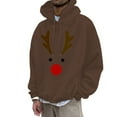 thumbnail image 1 of CONZONE Christmas Men's Hoodies Xmas Reindeer Hoodie for Men Graphic Long Sleeve Pullover Hooded Sweatshirt Soft Fall Winter Sweatshirts With Pocket, 1 of 3