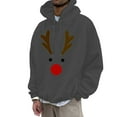 thumbnail image 1 of CONZONE Christmas Men's Hoodies Xmas Reindeer Hoodie for Men Graphic Long Sleeve Pullover Hooded Sweatshirt Soft Fall Winter Sweatshirts With Pocket, 1 of 3