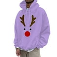 thumbnail image 1 of CONZONE Christmas Men's Hoodies Xmas Reindeer Hoodie for Men Graphic Long Sleeve Pullover Hooded Sweatshirt Soft Fall Winter Sweatshirts With Pocket, 1 of 3