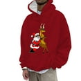 thumbnail image 1 of CONZONE Christmas Men's Hoodies Xmas Santa Claus Hoodie for Men Graphic Long Sleeve Pullover Hooded Sweatshirt Soft Fall Winter Sweatshirts With Pocket, 1 of 5