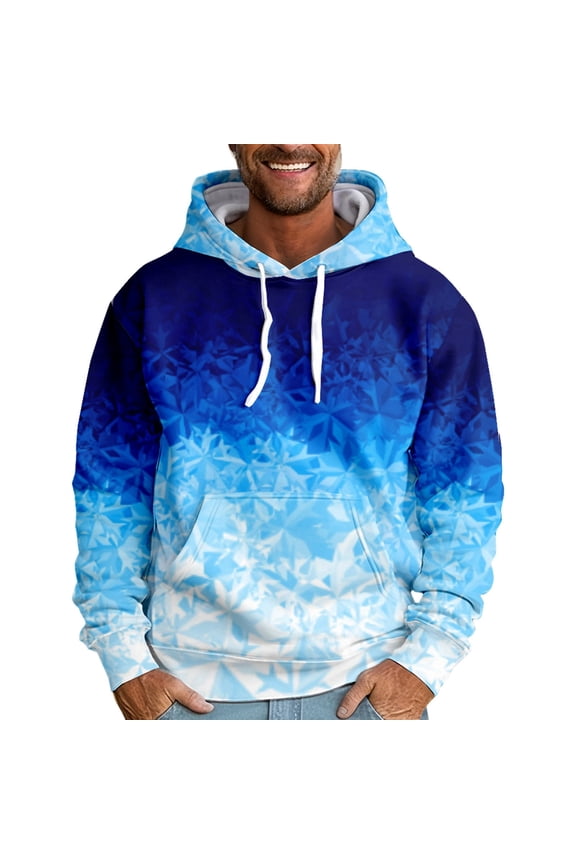 Christmas Men's Hoodies Xmas Snowflake Hoodie for Men Graphic Long Sleeve Pullover Hooded Sweatshirt Soft Fall Winter Sweatshirts With Pocket