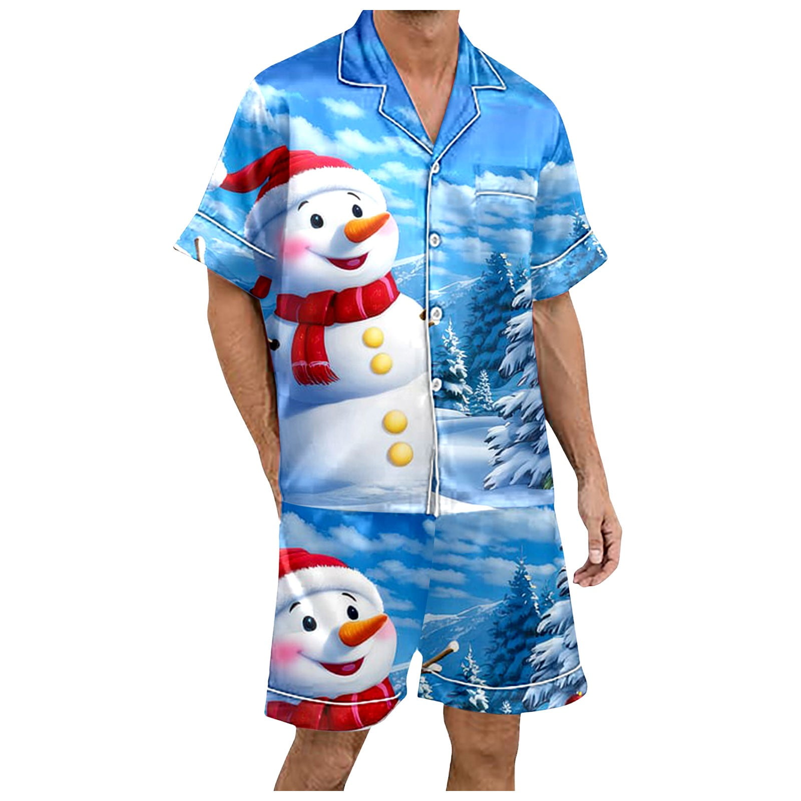 CONZONE Christmas Men's Pajama Sets 2 Peice Pajamas for Men Xmas ...