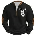 thumbnail image 1 of CONZONE Christmas Men's Sweatshirts Crewneck Sweatshirt for Men Xmas Deer Graphic Long Sleeve Half Zip Fashion Fall Winter Workout Clothes, 1 of 4