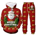 thumbnail image 1 of CONZONE Christmas Men's Sweatsuit 2 Piece Sets Casual Men's Jogging Tracksuit Set Xmas Santa Claus Graphic Pullover Hoodie Pants Sweat Suit for Men Cozy Fall Winter Athletic Track Suit Outfits, 1 of 2