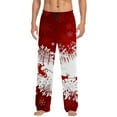 thumbnail image 1 of CONZONE Christmas Mens Pajamas Pants Wide Leg Pajama Pants for Men Casual Xmas Santa Claus Graphic Soft Loose Fit Fall Winter Pjs Trousers Cozy Homewear Loungewear, 1 of 6
