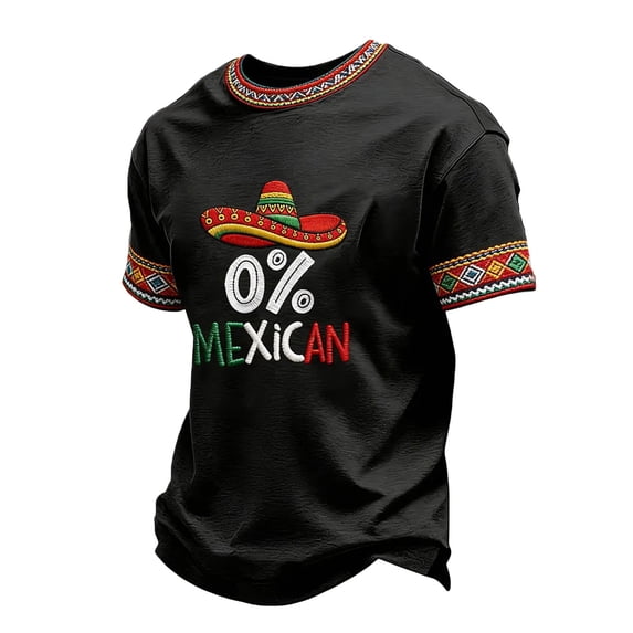 CONZONE Cinco De Mayo Mens T-Shirts Short Sleeve T-Shirts for Men Crew Neck Graphic Mexican May 5Th Tee Tops