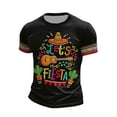 thumbnail image 1 of CONZONE Cinco De Mayo Mens T-Shirts Short Sleeve T Shirts for Men Crew Neck Let's Fiesta Graphic Mexican May 5Th Tee Tops, 1 of 3