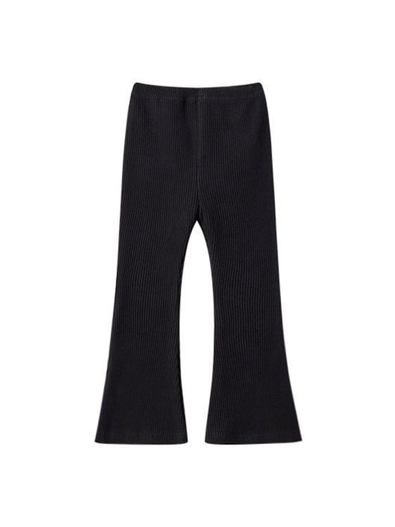 Flared Pants for Toddler Girls Ribbed Girls Baggy Pants Elastic Waist Lightweight Fall Trousers Size 2-3 Years
