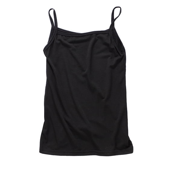 CONZONE Girls Shirts Strappy Sleeveless Solid Color Tank Top For Girls Breathable Children Spring Summer Tops Size 18-24 Months Black