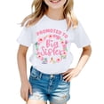 thumbnail image 1 of CONZONE Girls Summer Tops Short Sleeve Letter Big Sister Floral Graphic Tshirts For Girls Crew Neck Casual Children T-Shirts Size 1-2 Years White, 1 of 3