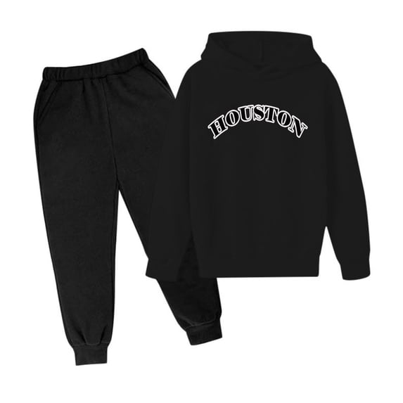 CONZONE Girls Sweatsuits 2Pcs Sets Letter Graphic Hoodies Jogger Sweatpants Outfits Fall Winter Clothes for Girls
