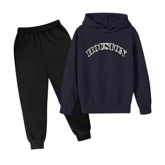 CONZONE Girls Sweatsuits 2Pcs Sets Letter Graphic Hoodies Jogger Sweatpants Outfits Fall Winter Clothes for Girls