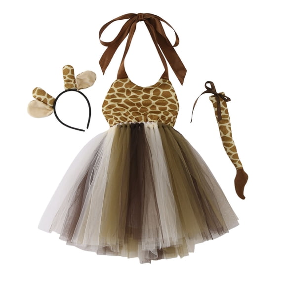 CONZONE Halloween Animal Costume Dresses for Toddler Girls Strappy Hallowmas Tulle Dress Cute Party Stage Dress Up Clothes