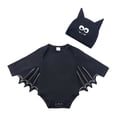 thumbnail image 1 of CONZONE Halloween Bat Romper for Boys Striped Long Sleeve Hallowmas Jumpsuit with Hat for Kids Funny Child Onesie Size 18-24 Months, 1 of 8
