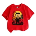 thumbnail image 1 of CONZONE Halloween Big Boys Tshirts Short Sleeve Graphic Tees for Boys Crew Neck Spooky Season Casual Tops, 1 of 4