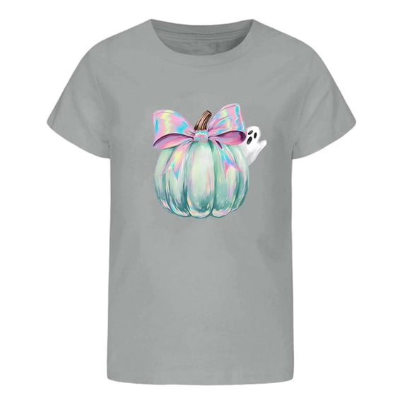 CONZONE Halloween Big Boys Tshirts Short Sleeve Pumpkin Graphic Tees for Boys Crew Neck Spooky Season Casual Tops