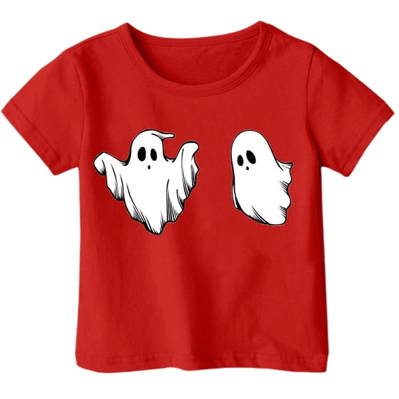 CONZONE Halloween Big Girls T Shirts Short Sleeve Ghost Graphic Tees for Girls Crew Neck Casual Tops