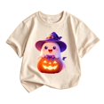 thumbnail image 1 of CONZONE Halloween Big Girls T Shirts Short Sleeve Ghost Graphic Tees for Girls Crew Neck Casual Tops, 1 of 3