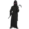 thumbnail image 1 of CONZONE Halloween Grim Reaper Outfit For Kids Hallowmas Outfit Dress Up Clothes For Kids Funny Festival Stage Party Outfits Size 3-4 Years Black, 1 of 8