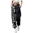 thumbnail image 1 of CONZONE Halloween Joggers for Women Baggy High Elastic Waist Drawstring Joggers for Women Wide Leg Hallowmas Printed Fall Winter Sports Pants with Pockets, 1 of 4