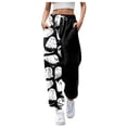 thumbnail image 1 of CONZONE Halloween Joggers for Women Baggy High Elastic Waist Drawstring Joggers for Women Wide Leg Hallowmas Printed Fall Winter Sports Pants with Pockets, 1 of 4