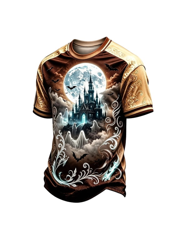 Halloween Little Boys Tshirts Short Sleeve Graphic Tees for Boys Crew Neck Spooky Season Casual Tops