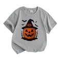 thumbnail image 1 of CONZONE Halloween Little Boys Tshirts Short Sleeve Pumpkin Graphic Tees for Boys Crew Neck Spooky Season Cute Tops, 1 of 4
