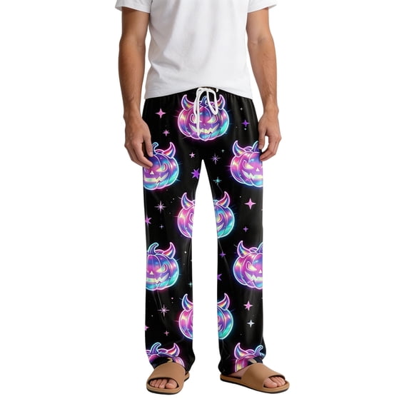 CONZONE Halloween Mens Pajama Pants Elastic Waist Drawstring Hallowmas Printed Lounge Pants for Men Soft Sleepewear Pjs Bottoms with Pockets