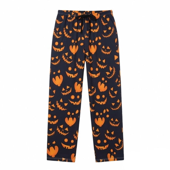 CONZONE Halloween Mens Pajama Pants Elastic Waist Drawstring Hallowmas Printed Lounge Pants for Men Soft Sleepewear Pjs Bottoms with Pockets