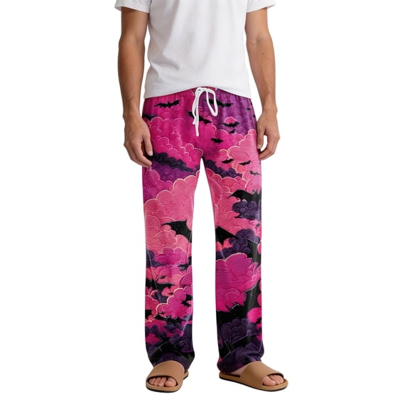 CONZONE Halloween Mens Pajama Pants Elastic Waist Drawstring Hallowmas Printed Lounge Pants for Men Soft Sleepewear Pjs Bottoms with Pockets