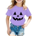 thumbnail image 1 of CONZONE Halloween Newborn Girls T Shirts Short Sleeve Pumpkin Face Graphic Tees for Girls Crew Neck Funny Tops, 1 of 3