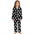 thumbnail image 1 of CONZONE Halloween Pajamas for Toddler Girls Printed Long Sleeve Button Down Tops and Pants Hallowmas Loungewear Soft 2 Piece Girls Pjs Set Size 3-4 Years, 1 of 4