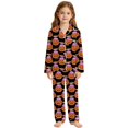 thumbnail image 1 of CONZONE Halloween Pajamas for Toddler Girls Printed Long Sleeve Button Down Tops and Pants Hallowmas Loungewear Soft 2 Piece Girls Pjs Set Size 3-4 Years, 1 of 4