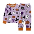 thumbnail image 1 of CONZONE Halloween Pajamas for Girls Graphic Pjs Set Hallowmas Jammies Long Sleeve Tops Pants 2 Piece Sleepwear Loungewear for Kids, 1 of 5
