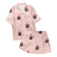 thumbnail image 1 of CONZONE Halloween Pajamas for Girls Graphic Pjs Set Hallowmas Jammies Short Sleeve Button Down Shirts Shorts 2 Piece Sleepwear Loungewear for Kids, 1 of 2