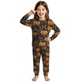 thumbnail image 1 of CONZONE Halloween Pajamas for Girls Pumpkin Pjs Set Hallowmas Jammies Long Sleeve Tops Pants 2 Piece Sleepwear Loungewear for Kids, 1 of 4
