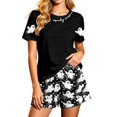 thumbnail image 1 of CONZONE Halloween Pajamas for Women Set Short Sleeve Crew Neck Cute Ghost Graphic Tops Shorts Pjs 2 Piece Spooky Season Sleepwear, 1 of 6