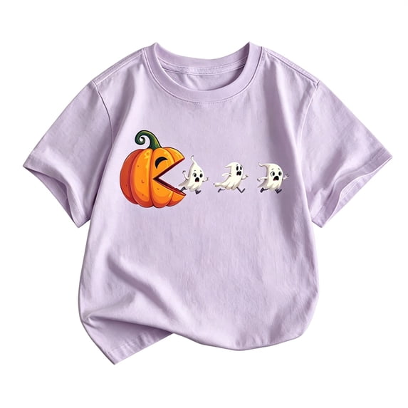 CONZONE Halloween Toddler Boys Tshirts Short Sleeve Graphic Tees for Boys Crew Neck Spooky Season Casual Tops