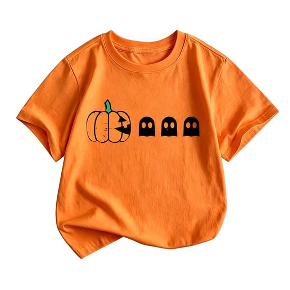 CONZONE Halloween Toddler Boys Tshirts Short Sleeve Graphic Tees for Boys Crew Neck Spooky Season Casual Tops
