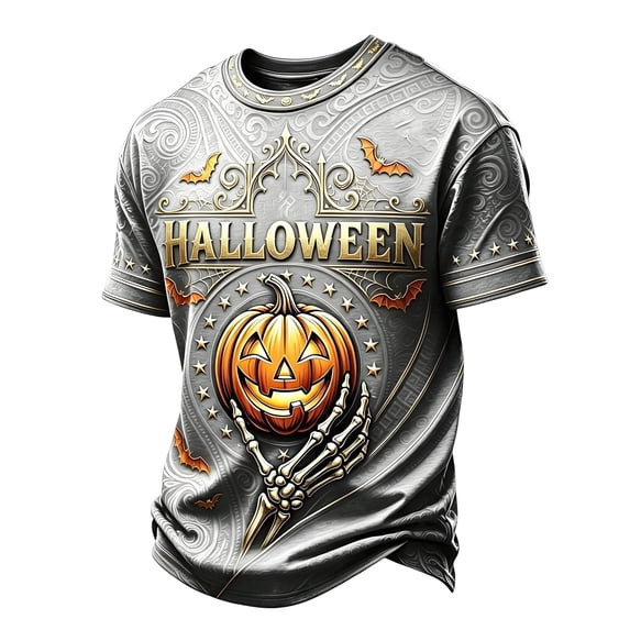 CONZONE Halloween Toddler Boys Tshirts Short Sleeve Graphic Tees for Boys Crew Neck Spooky Season Casual Tops